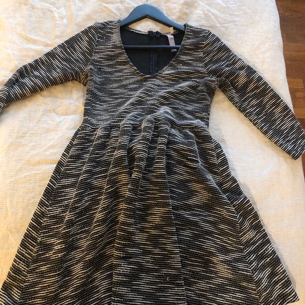 Francesca's black and white striped dress with tailored waist